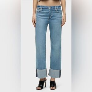 Hudson New Rosie High-Rise Wide Leg Jeans w/ Cuff 31 $195 ret